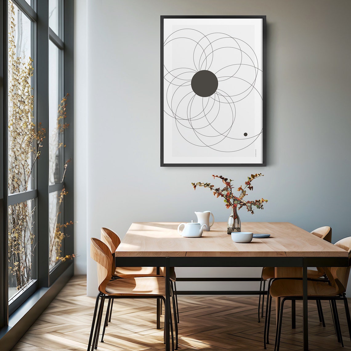 Minimalist Black Line Flower Poster Abstract Bloom Sketch Decor - Image 5