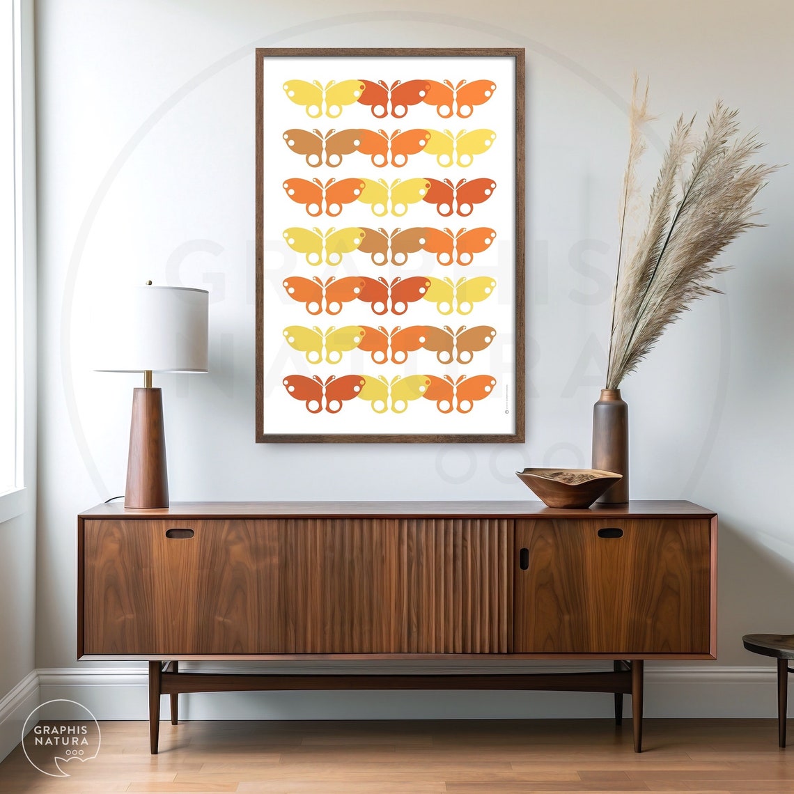Butterfly Art Print Butterfly Wall Art Minimalist Orange Yellow Butterfly Poster Nature Inspired Art Modern Decor One Of A Kind Gift - Image 5