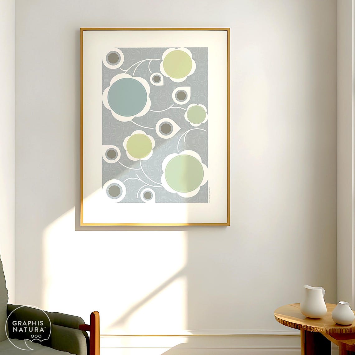 Blue Flowers Art Print Blue Floral Art Print Botanical Wall Art Geometric Flower Art Botanical Wall Decor Modern Minimalist Flowers - Image 4