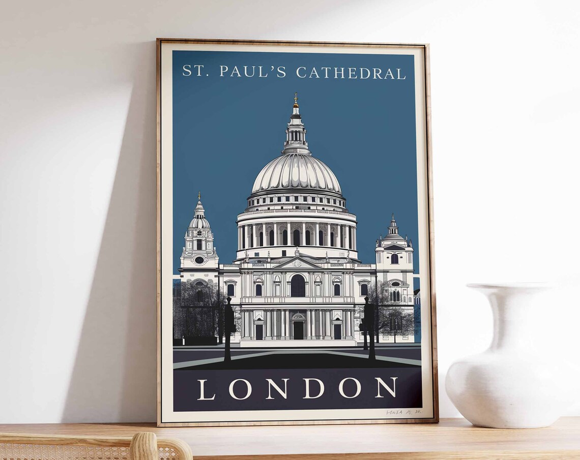 St Pauls Cathedral Grand Dome London City Landmark Art Poster
