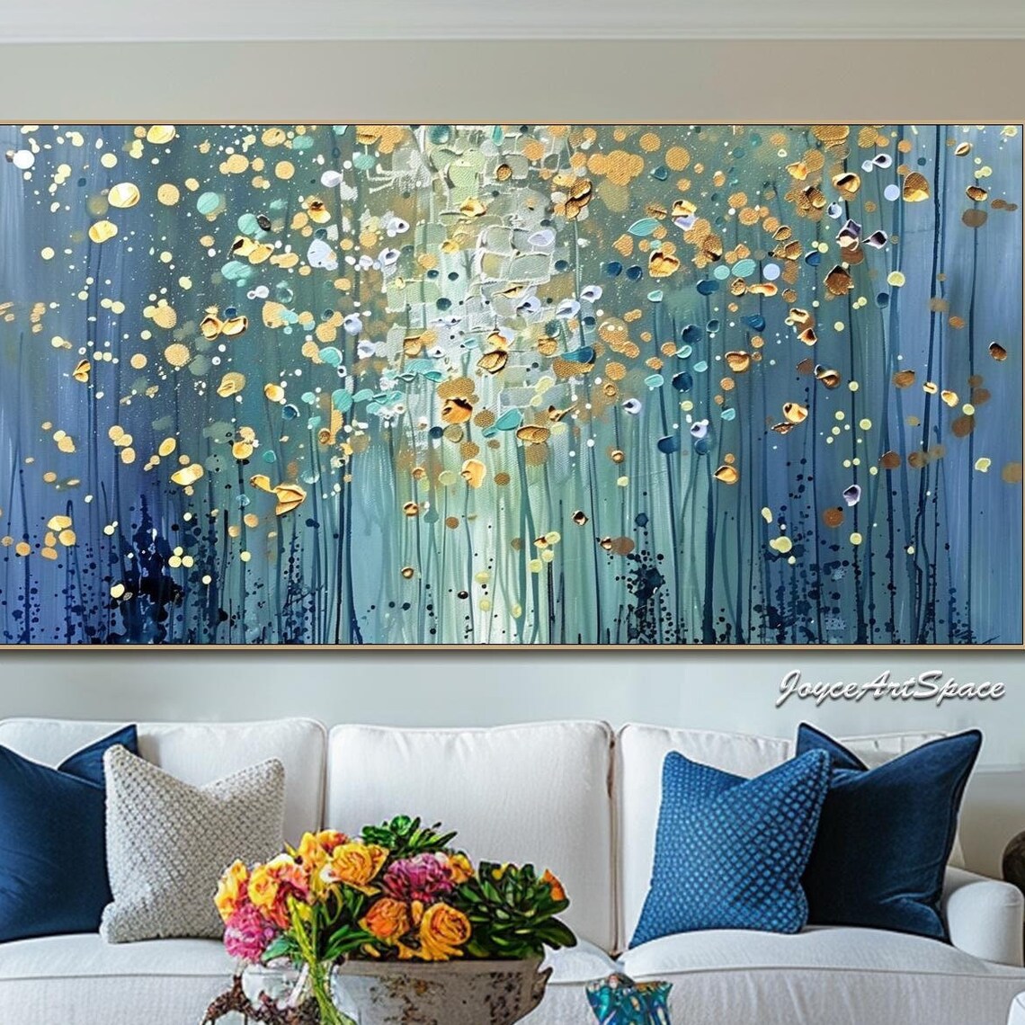 Abstract Forest Oil Painting, Modern Wall Art Print