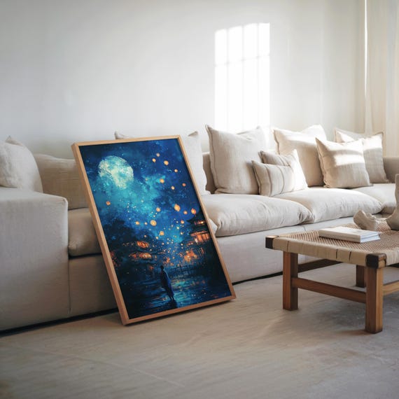 Impressionistic Anime Rain Man Oil Painting Art Vibrant Colors Cool Tones Cinema Vibe Poster Wall