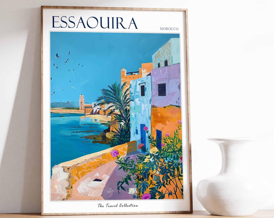 Essaouira Poster Morocco Travel Print Moroccan Decor Africa Travel Poster African Wall Art City Print Essaouira Travel Poster
