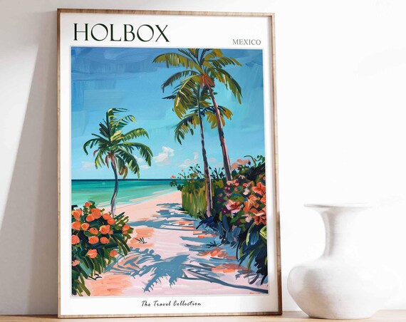 Holbox Poster Mexico Travel Print Mexican Decor North America Wall Art Gift