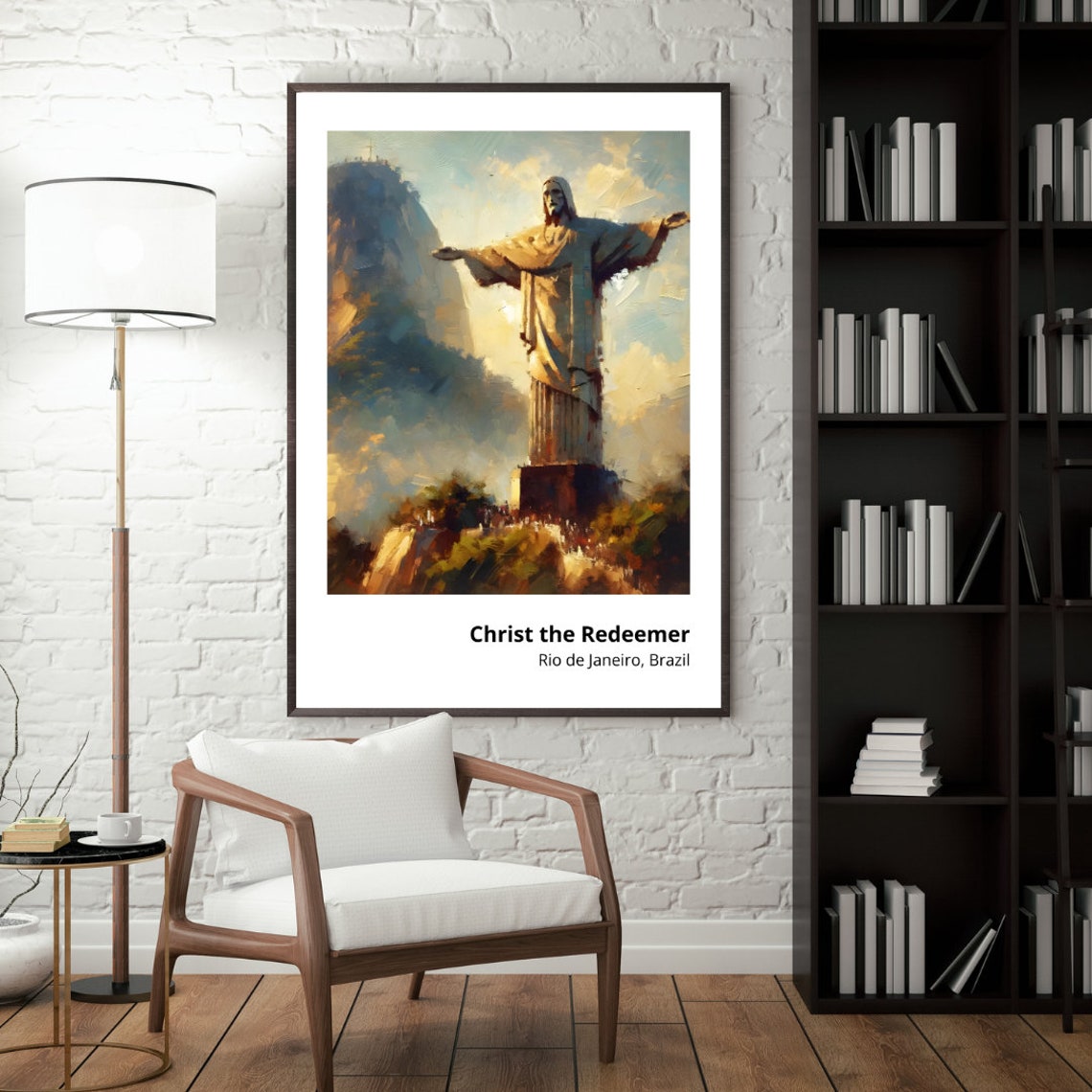 Christ the Redeemer Rio de Janeiro Brazil Statue View Poster - Image 3