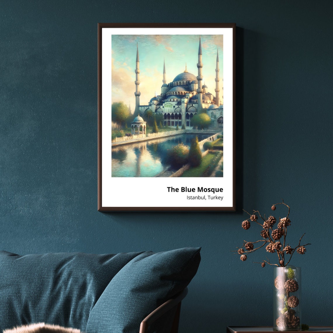 Blue Mosque Istanbul Turkey Ottoman Domes Minarets Serene View Poster