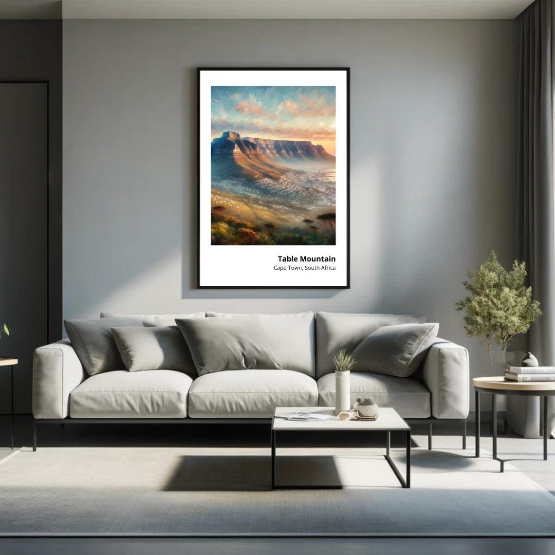 Table Mountain Cape Town South Africa Sunset City View Scenic Poster - Image 4
