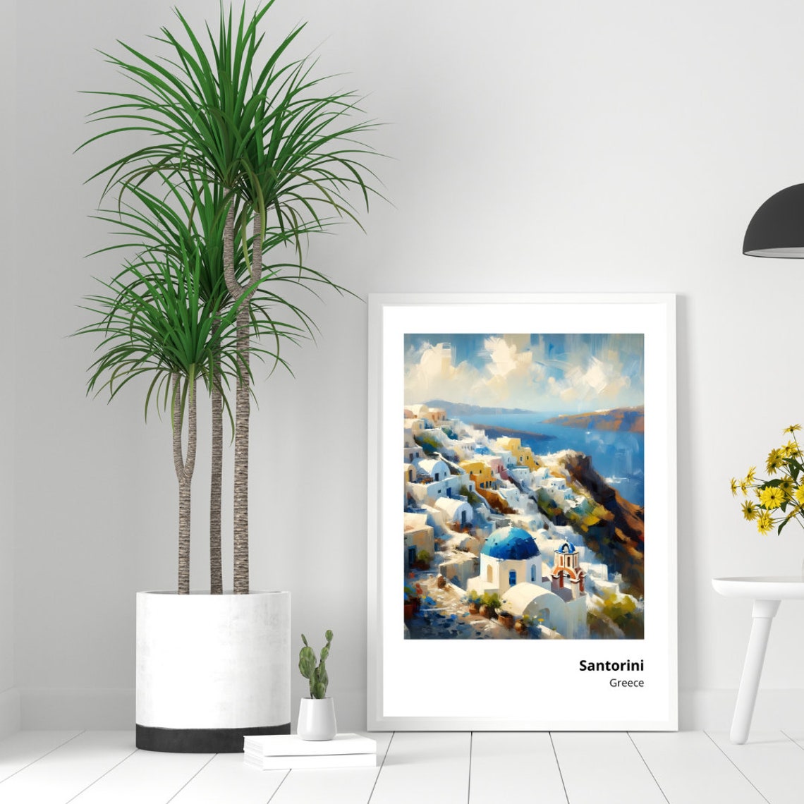 Santorini Greece Oia Blue Domes Caldera Aegean Sea View Poster - Image 4