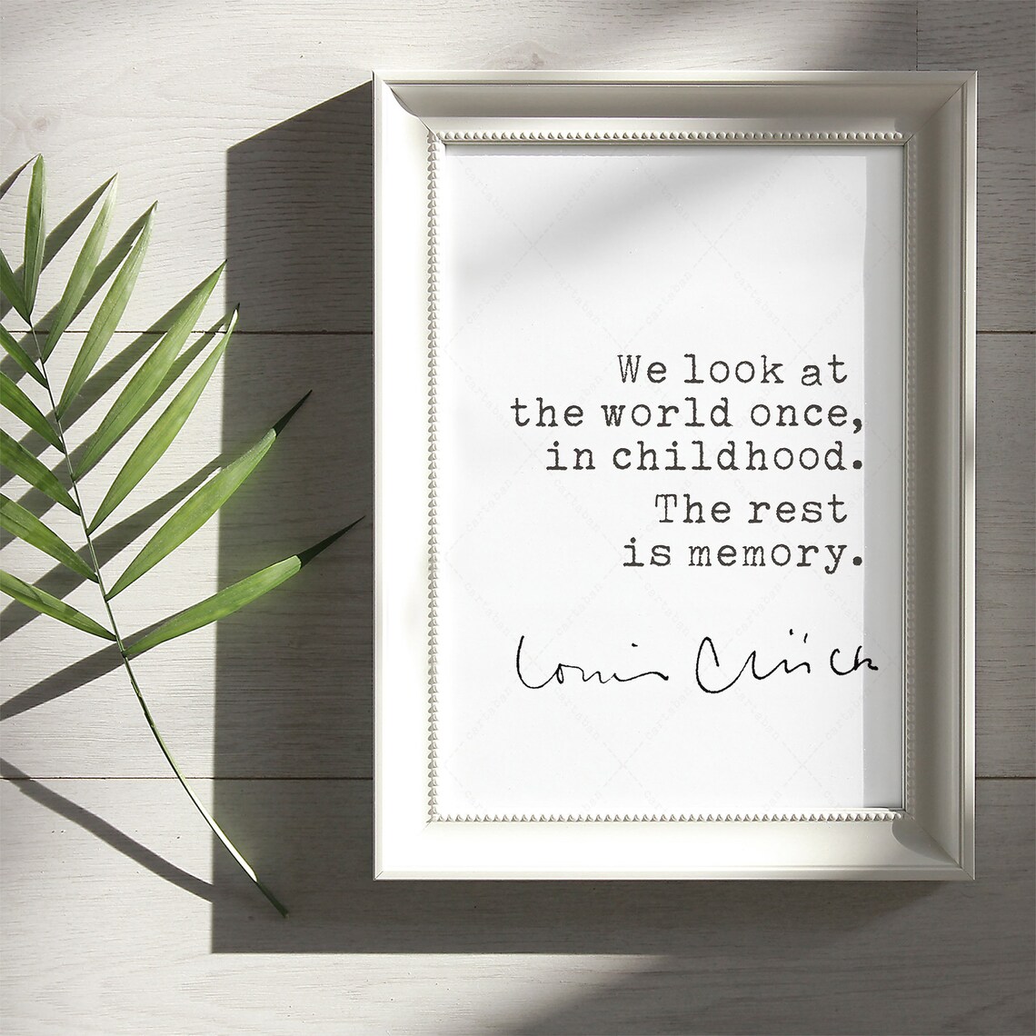 Louise Gluck We Look at the World Once in Childhood Quote Print Wall Art - Image 2