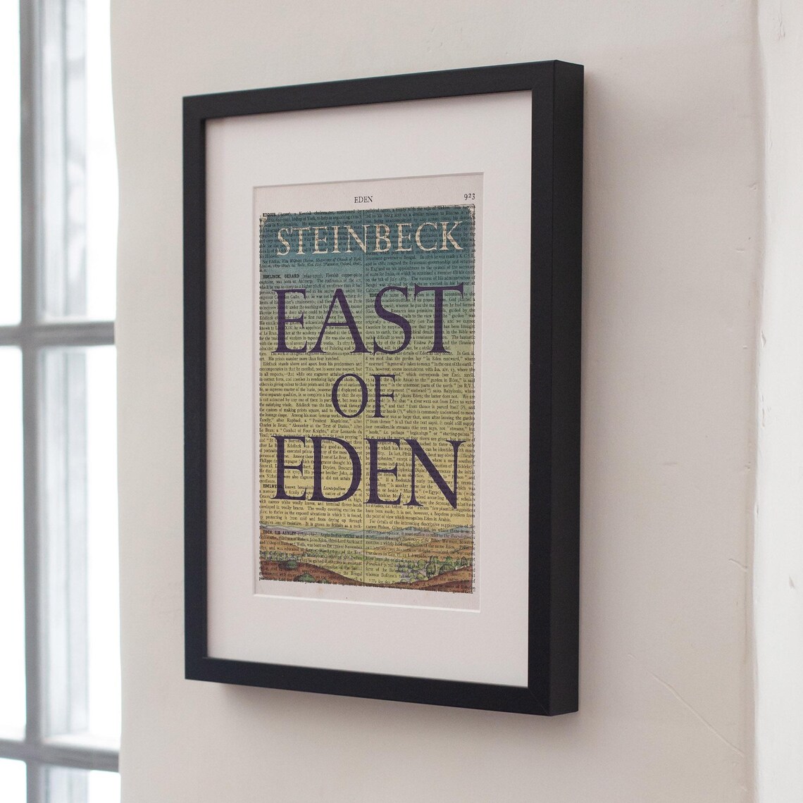 East of Eden John Steinbeck Literary Dictionary Page Book Art Wall Print - Image 2