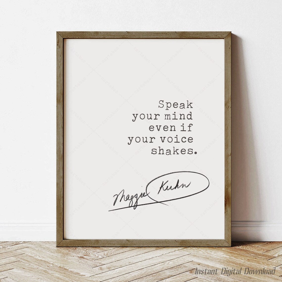 Maggie Kuhn Quote Poster, Feminist Voice Message
