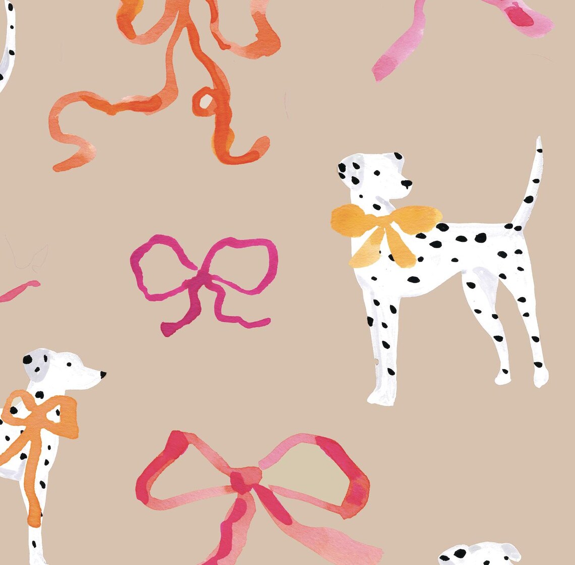 Dalmatian Bow Design Art Print for Kids Rooms - Image 2