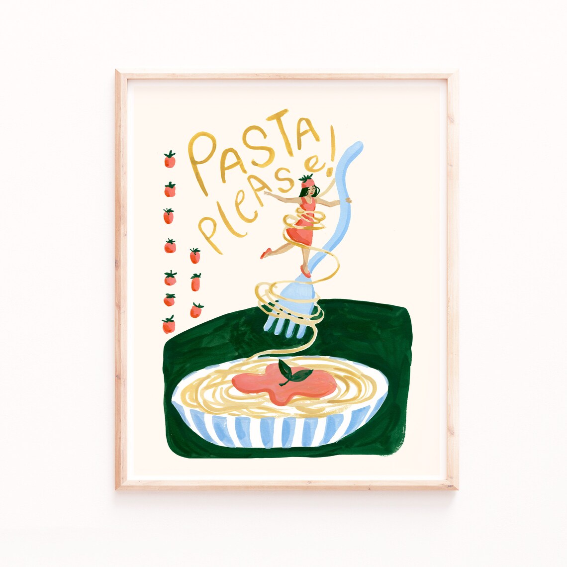 Pasta Poster Print, Modern Retro Kitchen Decor
