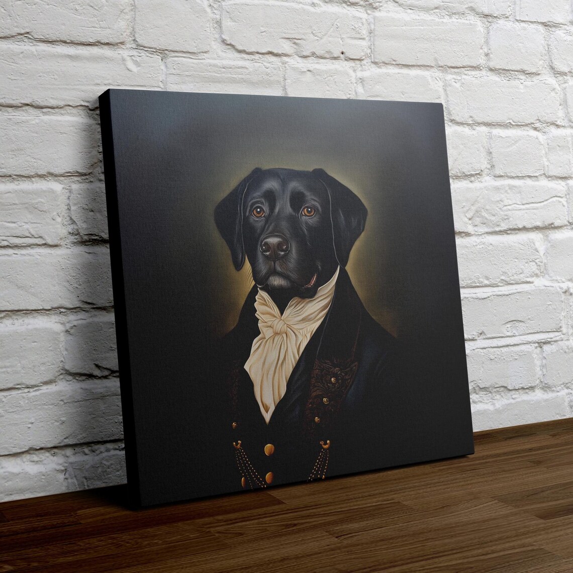Black Lab Aristocrat Portrait Ruffled Collar Vintage Style Poster - Image 4