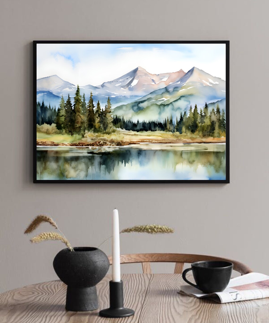 Lost River Idaho Watercolor Art Print, Mountain River - Image 4