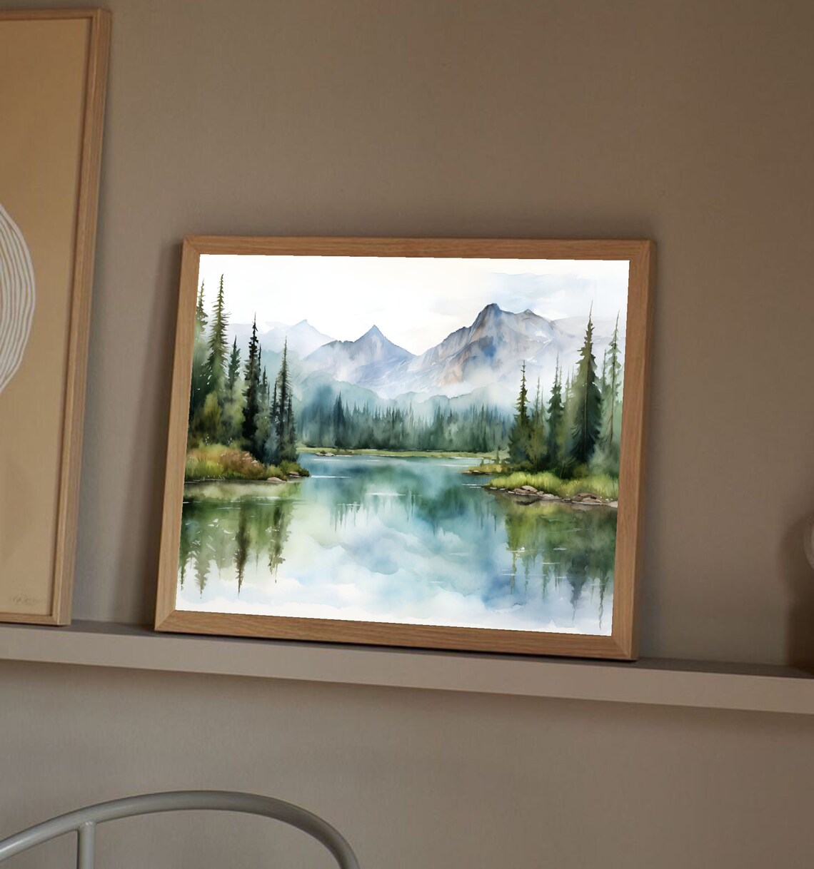Emerald Lake Utah Watercolor Art Print, Mountain Landscape - Image 3