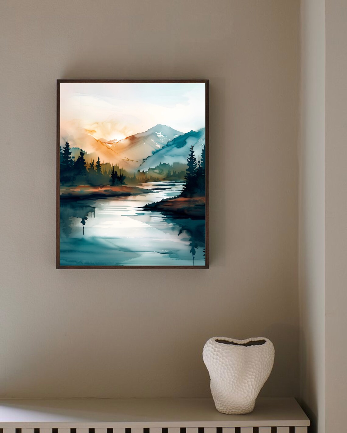 Colorado Watercolor Art Print, Maroon Lake Landscape - Image 4