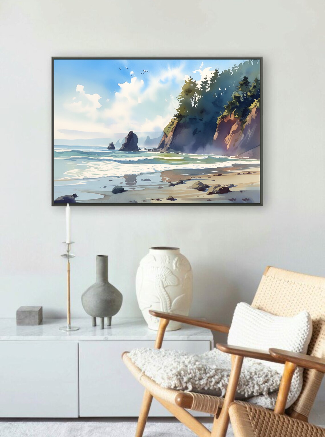 Shi Shi Beach Watercolor Coastal Wall Art Print - Image 4