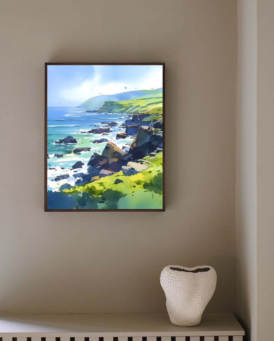 Slieve League Cliffs Ireland Rocky Coast Sea Watercolor Poster - Image 4