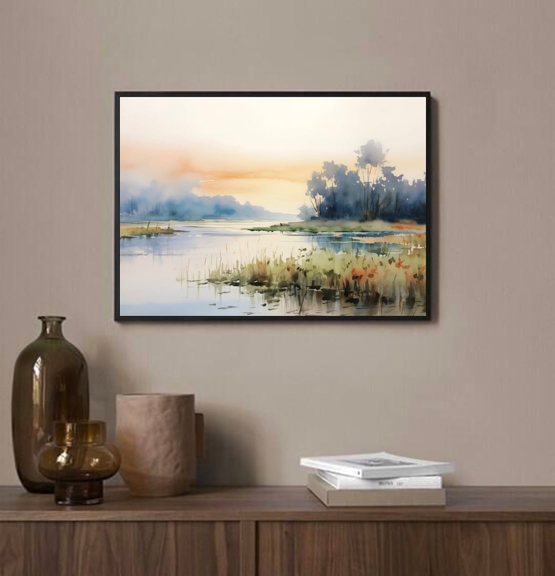 Apalachicola River Watercolor Landscape Art Print - Image 3