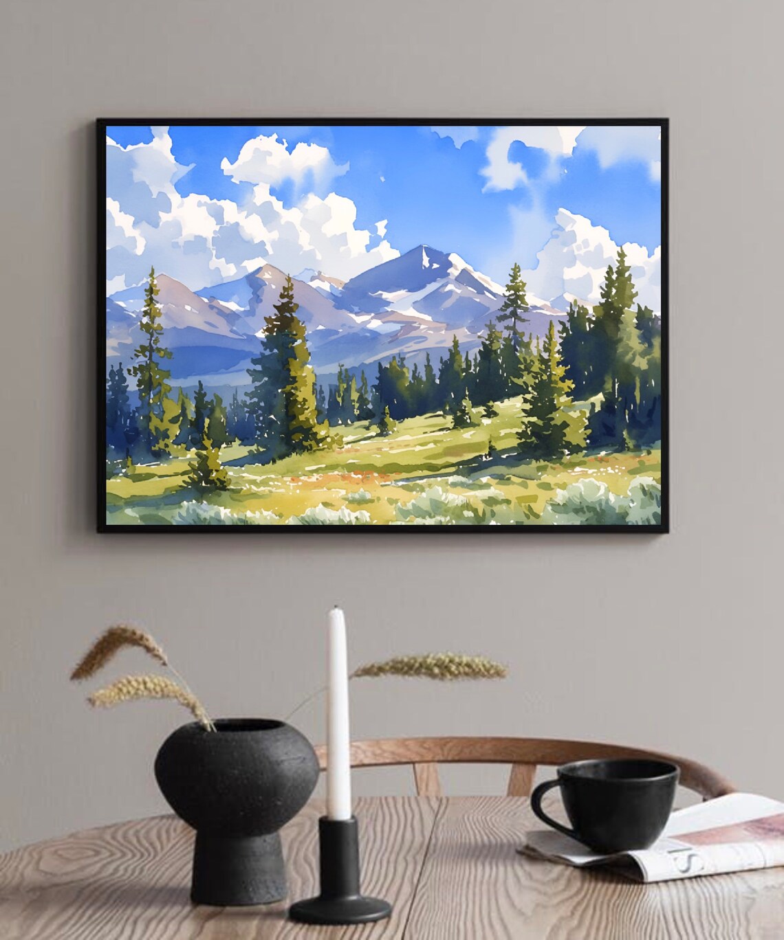 Ouachita Mountains Oklahoma Snow Peaks Pine Meadow Watercolor Poster - Image 3