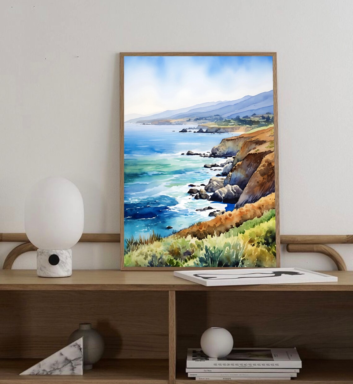 California Coast Watercolor Art Print, Big Sur - Image 4