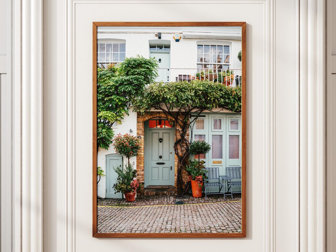London Mews House Blue Door Holland Park Photography Art Print