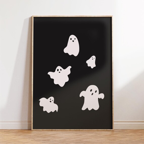 Spooky Cute Ghost Print Cute Halloween Printables Trendy Halloween Decor Cute Ghost Prints Quirky Halloween Wall Art