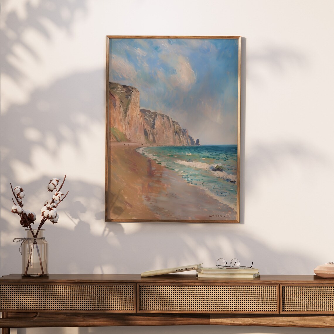 Normandy Beach Vintage Ocean Landscape Art Print - Image 2