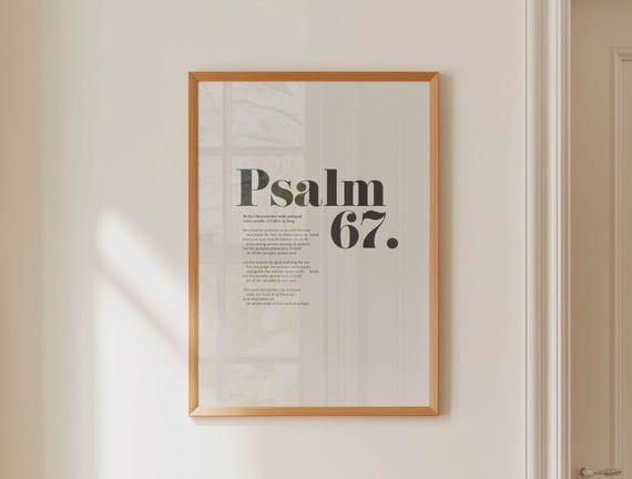 Psalm 67 Bible Verse Wall Art Minimalist Decor Christian Modern Scripture Poster Bold Typography Baptism Baby Shower Birthday Gift Idea