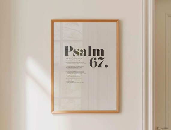 Psalm 67 Blessing Full Chapter Charcoal Serif Minimalist Poster