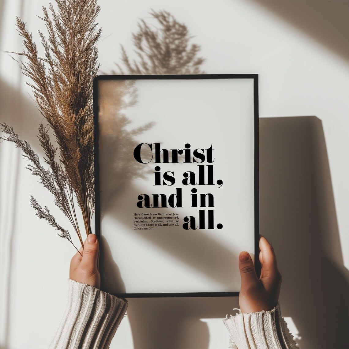 Christ Is All And In All Colossians 3 11 Bold Serif Bible Verse Poster - Image 2