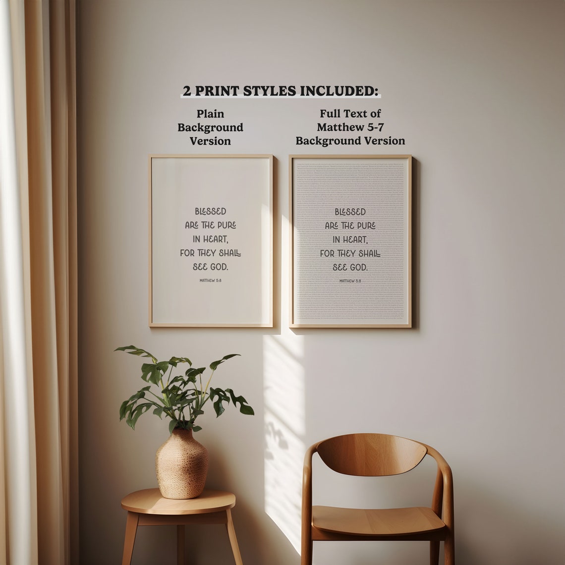 Matthew 5 8 Blessed Are The Pure In Heart Beatitudes Serif Poster - Image 5