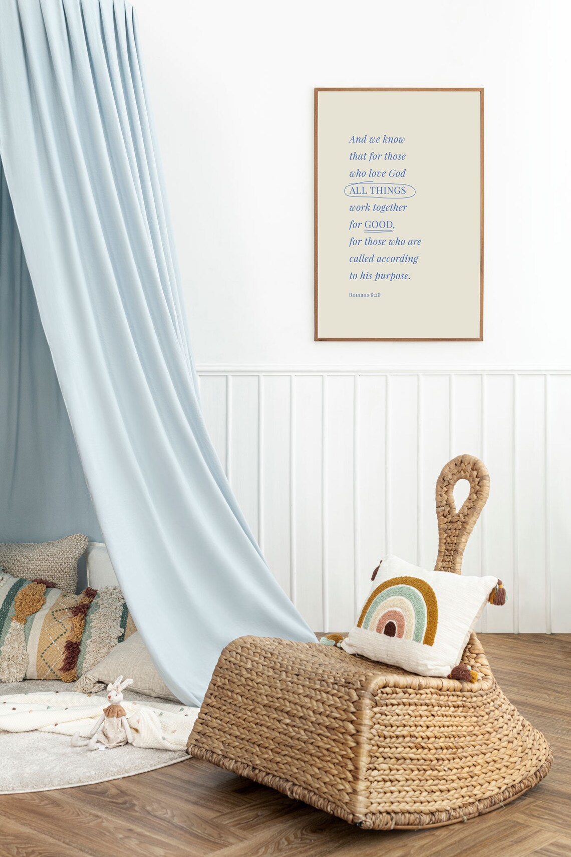 Romans 8:28 Christian Retro Nursery Art Print - Image 5