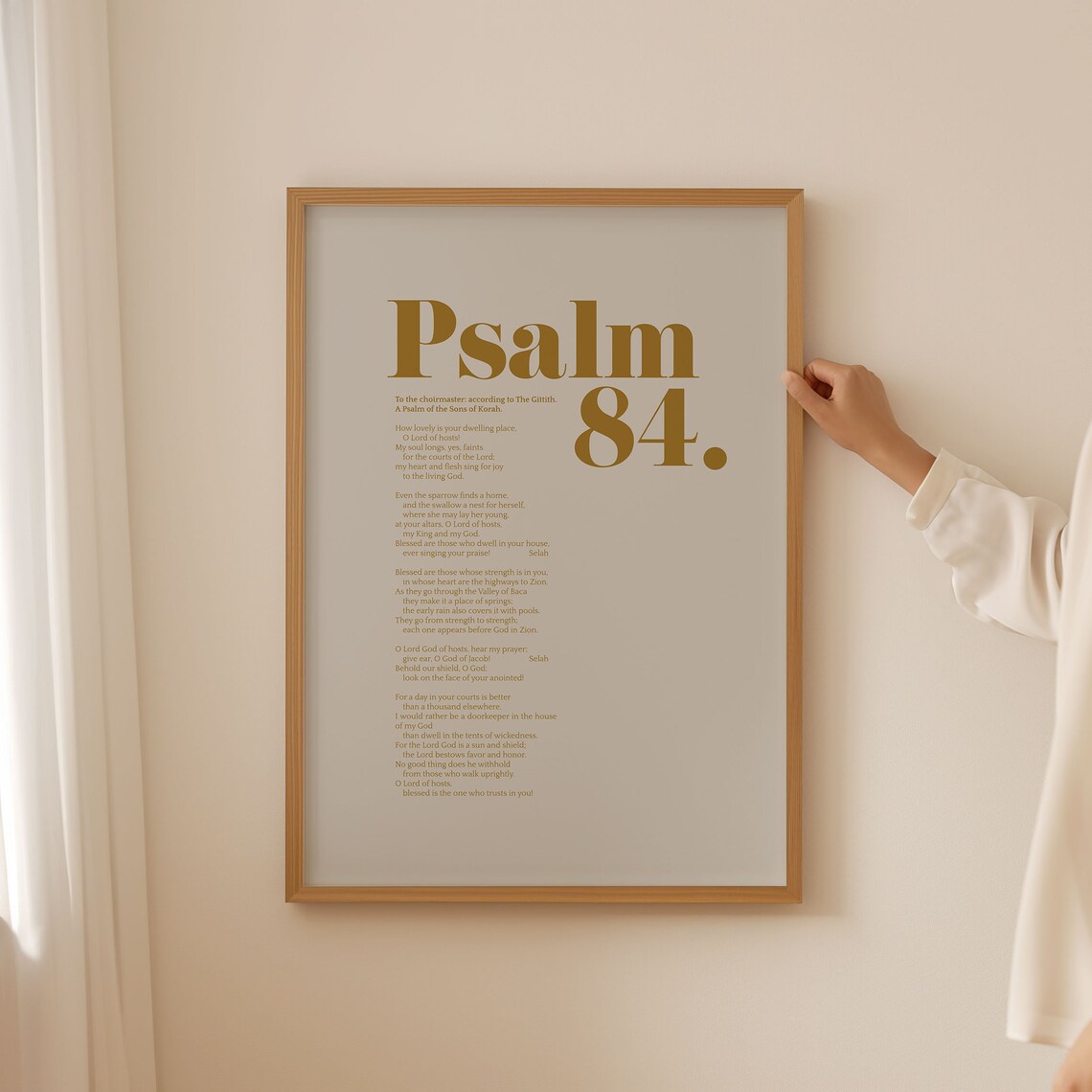 Gold Psalm 84 Scripture Art Print, Modern Christian