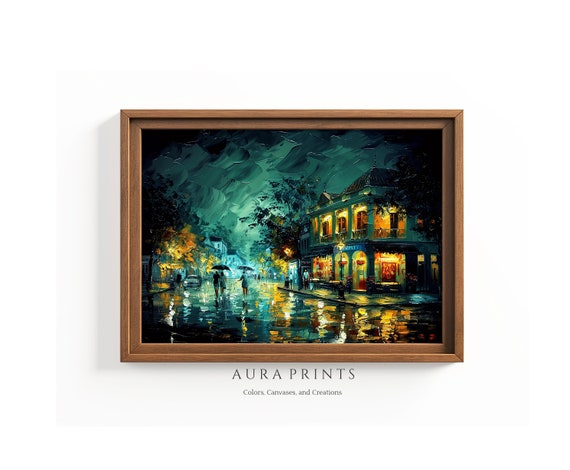 Rustic European Village Summer Scene Art For Farmhouse Wall Decor 0450