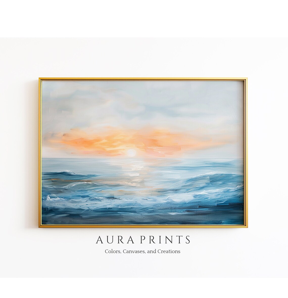 Summer Coastal Horizon Sunrise Beach Minimal Abstract Print Wall Art 0496