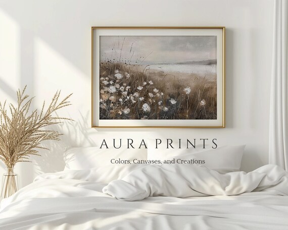 Whispering Meadows Abstract Nature Contemporary Field Art Neutral Tones Decor Textured Landscape 00035