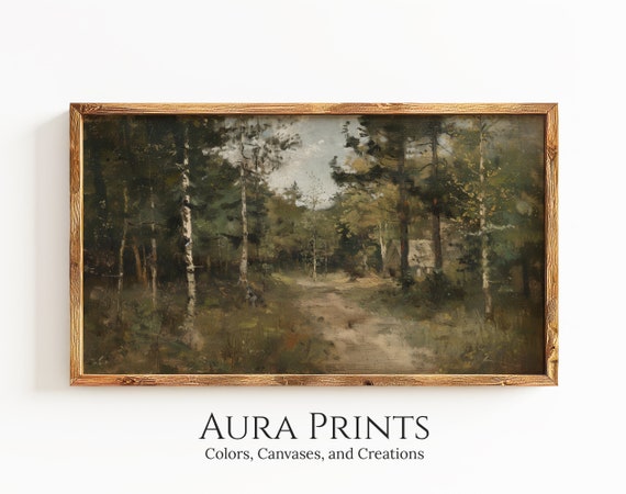 Frame Tv Art Cottage Forest Trail Landscape Premium Soft Tone Peaceful 1062