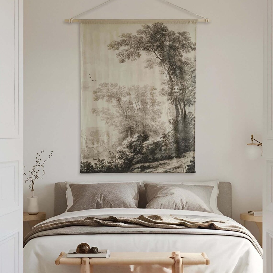 Monochrome Landscape Drawing, Neutral Home Decor - Image 2