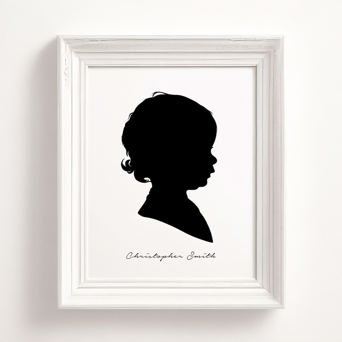 Custom Silhouette Portrait Art Print, Classic Family