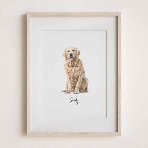 Custom Pet Portrait Dog and Cat Art Print
