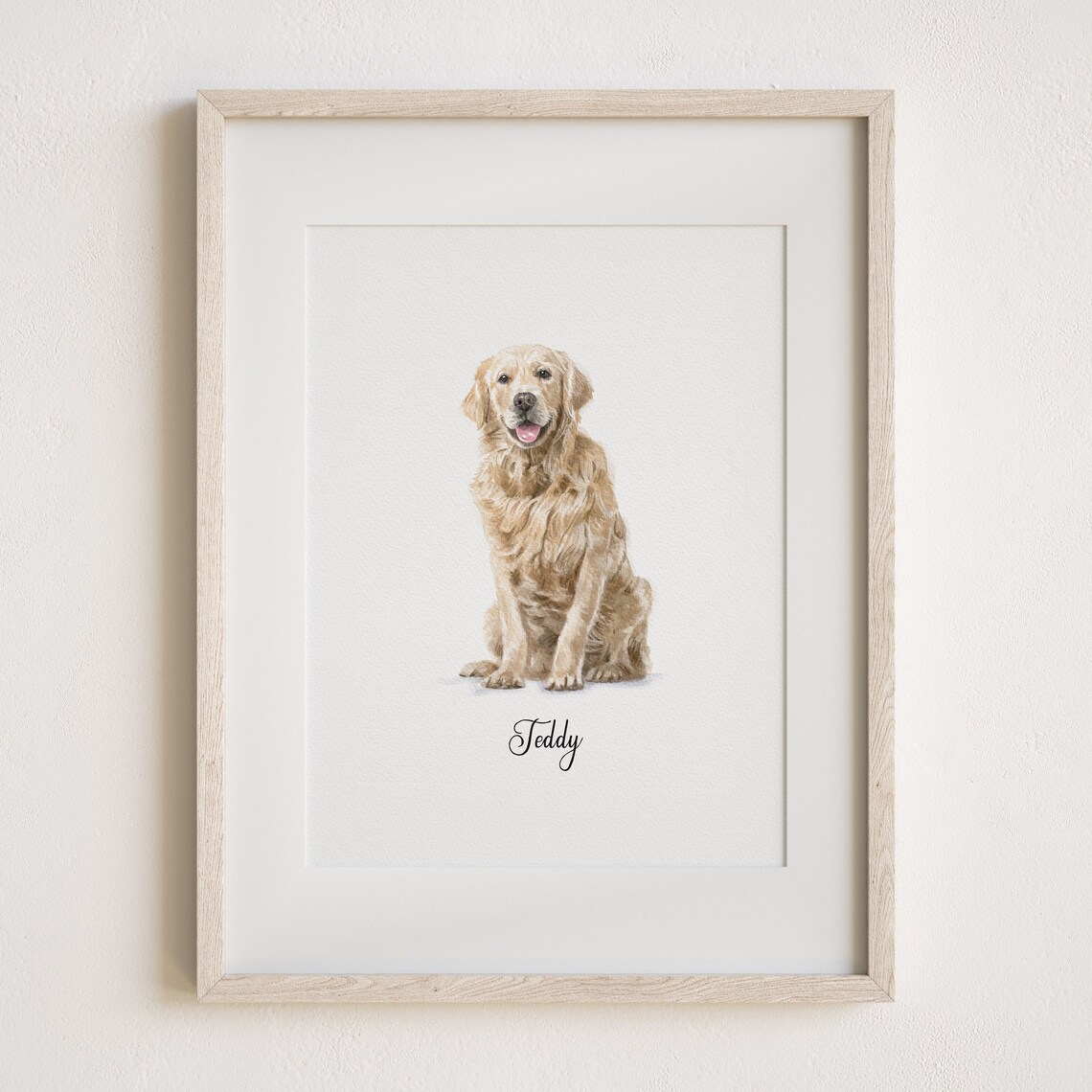 Custom Pet Portrait Dog and Cat Art Print