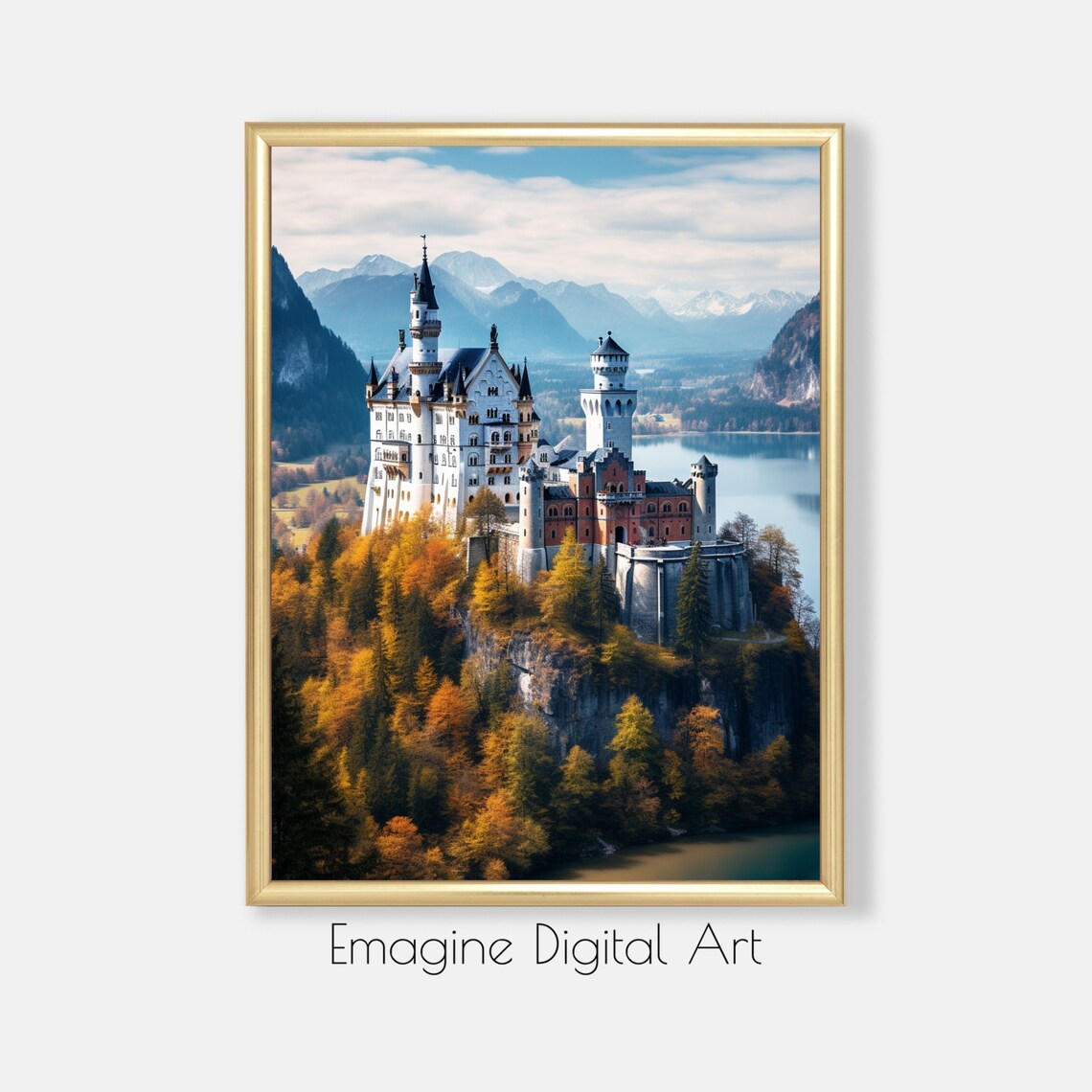 Neuschwanstein Castle Bavaria Autumn Alps Fairytale Photo Poster