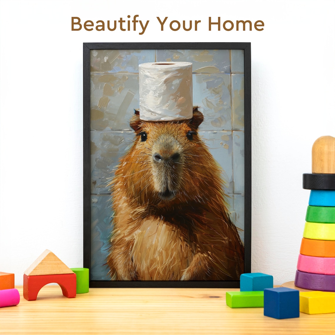 Capybara Bathroom Humor Art Print, Bath Decor - Image 3