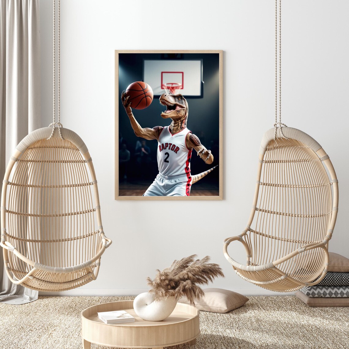 Basketball Playoff Raptor, Sports Season Art Print - Image 3