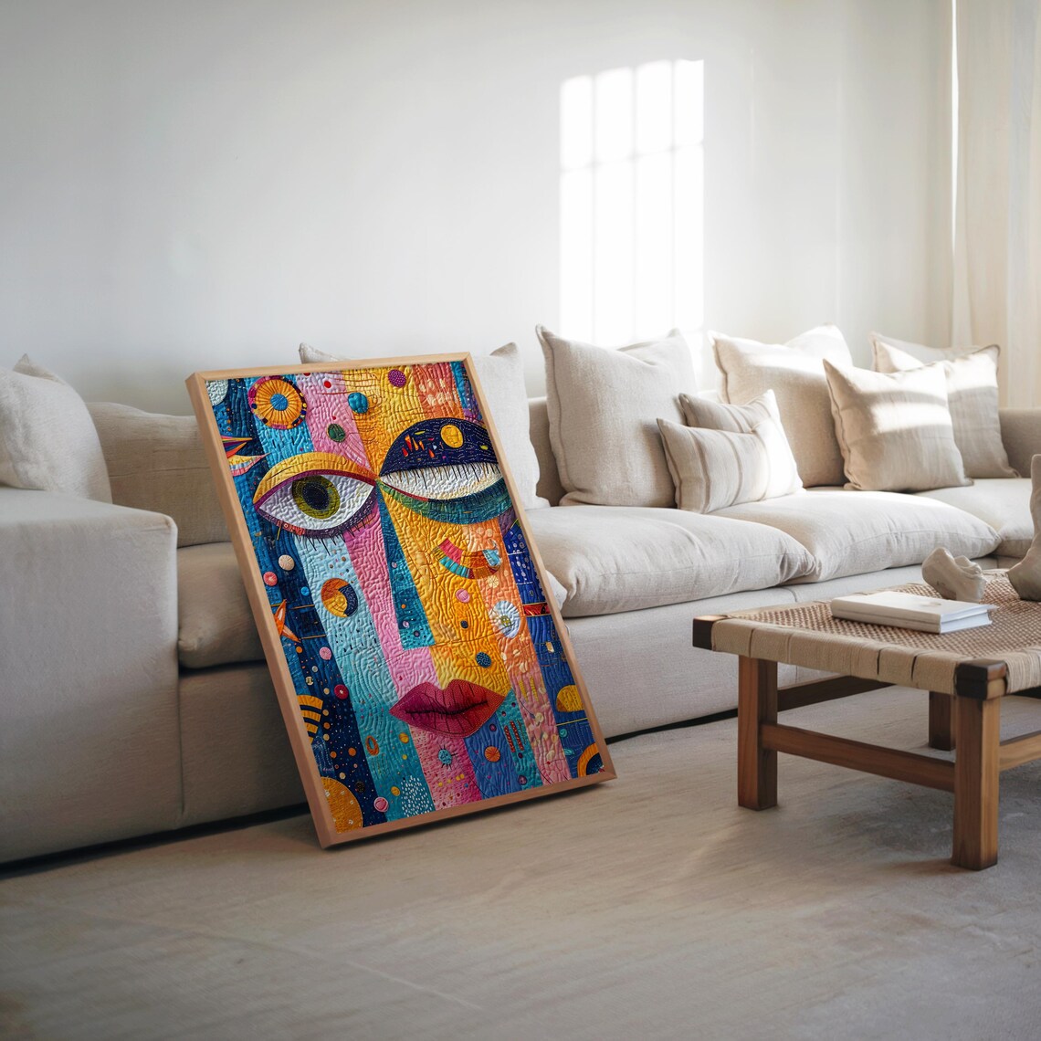Cubist Woman Portrait Colorful Abstract Face Modern Art Gallery Poster