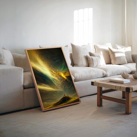 Psychedelic Sky View Poster Surreal Photo Manipulation Art Vibrant Colors Dreamy Vibe Cinematic 3d Render Print