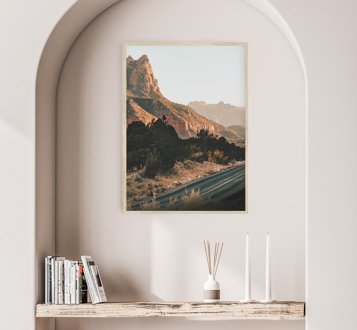 Utah Canyon Print, Zion National Park Desert Landscape - Image 3