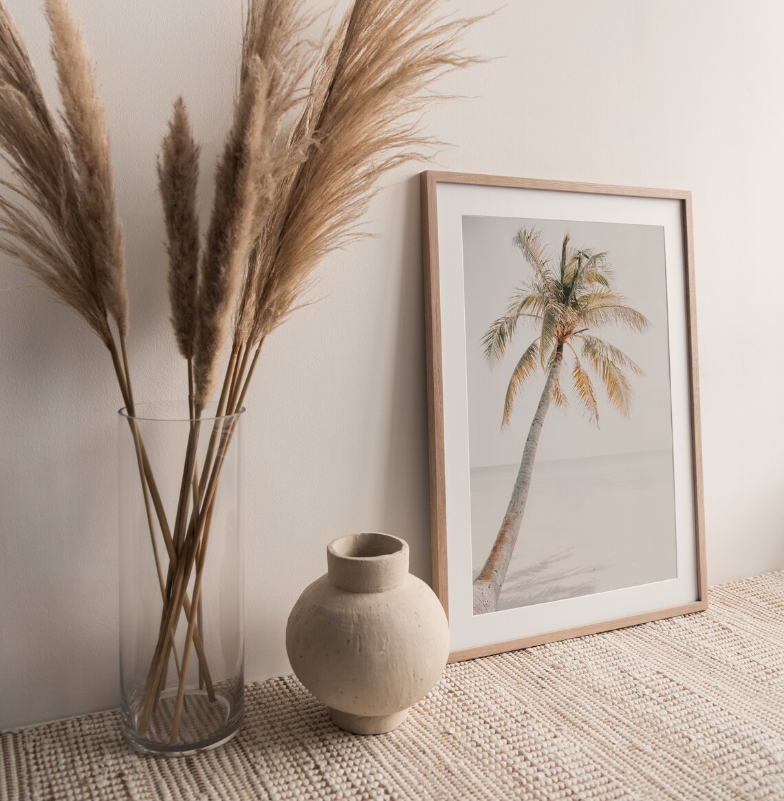 Pastel Palm Tree Tropical Beach Art Print - Image 2
